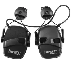 Тактичні активні навушники Howard Leight Impact sport з кріпленням до шолому Black