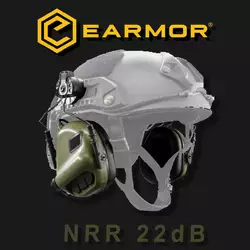 Тактичні активні навушники з кріпленням на каску EARMOR M31H 22dB NRR олива