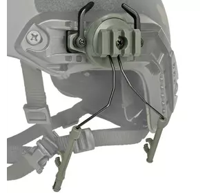 Адаптер кріплення на шолом для активних навушників Peltor/Earmor/Walkers Олива