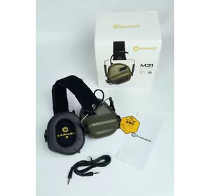 Тактичні активні навушники OPSMEN EARMOR M31 (Оригінал) 22dB NRR olive (оливковий)