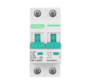 Автоматичний вимикач постійного струму DC Circuit Breaker Taxnele TXL7-63PV DC 32А 1000V Автоматичний вимикач постійного струму DC Circuit Breaker Taxnele TXL7-63PV DC 32А 1000V