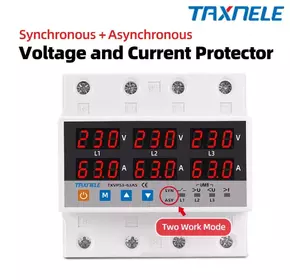 Трифазне реле напруги на 63 А 220 V 3P+N TAXNELE Трифазне реле напруги на 63 А 220 V 3P+N TAXNELE