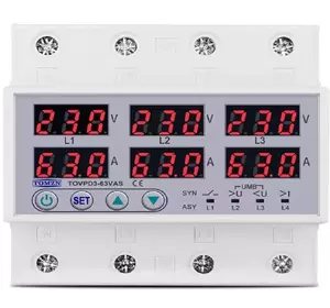 Трьохфазний захист напруги та струму TOMZN TOVPD3-100VAS Трьохфазний захист напруги та струму TOMZN TOVPD3-100VAS