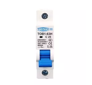 Автоматичний вимикач TOMZN TOB1-63H 20А Автоматичний вимикач TOMZN TOB1-63H 20А