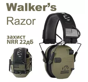 Тактичні активні навушники для стрільби  Walker’s Razor olive